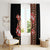 Bula Fiji Tagimoucia Flower Masi Tapa Tribal Window Curtain Brown Color LT9 - Polynesian Pride