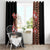 Bula Fiji Tagimoucia Flower Masi Tapa Tribal Window Curtain Brown Color LT9 - Polynesian Pride