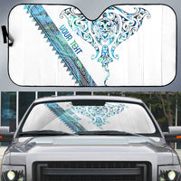 Kahui Whetu Paua shell Kowhaiwhai Taniko Personalised Auto Sun Shade Manta Ray Shark-Turtle Maori Tribal Style LT9 Blue - Polynesian Pride