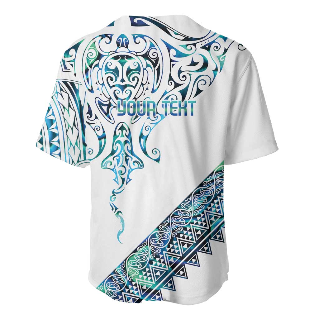 Kahui Whetu Paua shell Kowhaiwhai Taniko Personalised Baseball Jersey Manta Ray Shark-Turtle Maori Tribal Style LT9 - Polynesian Pride
