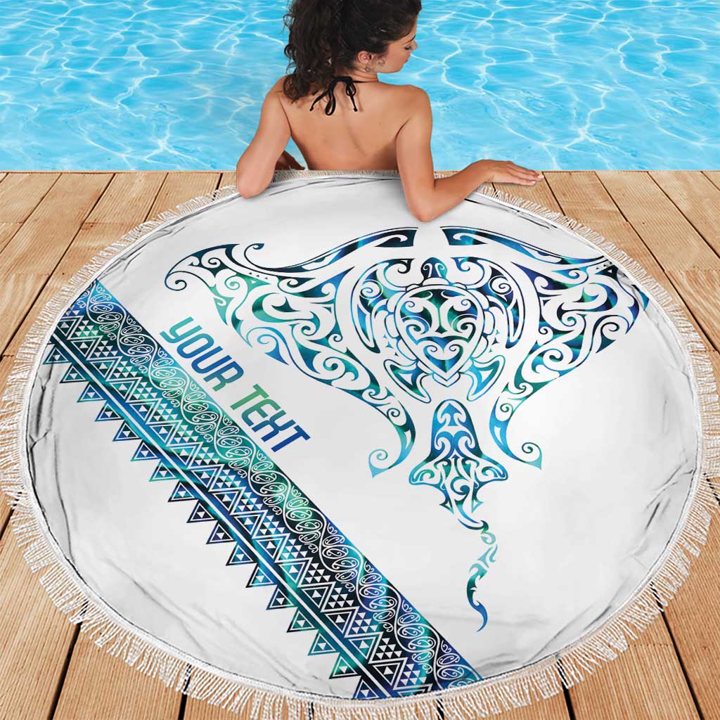 Kahui Whetu Paua shell Kowhaiwhai Taniko Personalised Beach Blanket Manta Ray Shark-Turtle Maori Tribal Style LT9 - Polynesian Pride