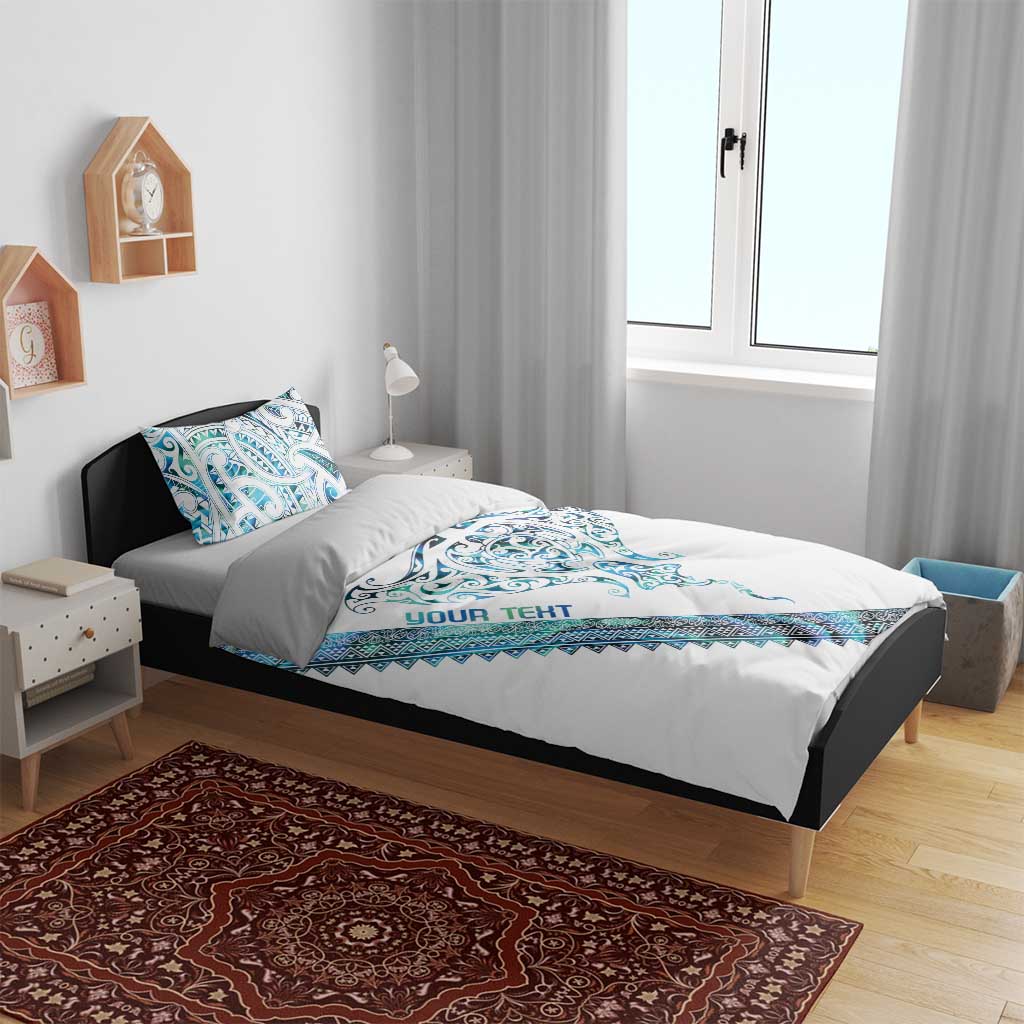 Kahui Whetu Paua shell Kowhaiwhai Taniko Personalised Bedding Set Manta Ray Shark-Turtle Maori Tribal Style LT9 - Polynesian Pride