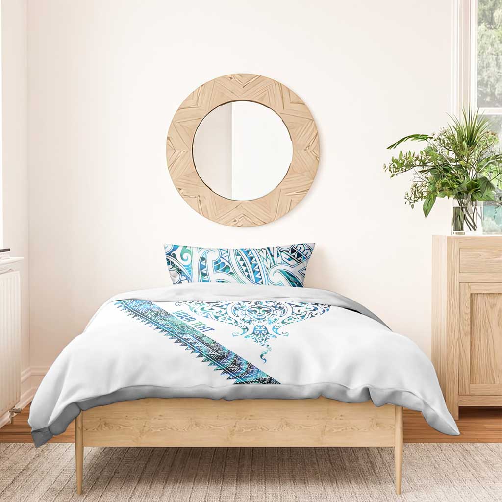 Kahui Whetu Paua shell Kowhaiwhai Taniko Personalised Bedding Set Manta Ray Shark-Turtle Maori Tribal Style LT9 - Polynesian Pride