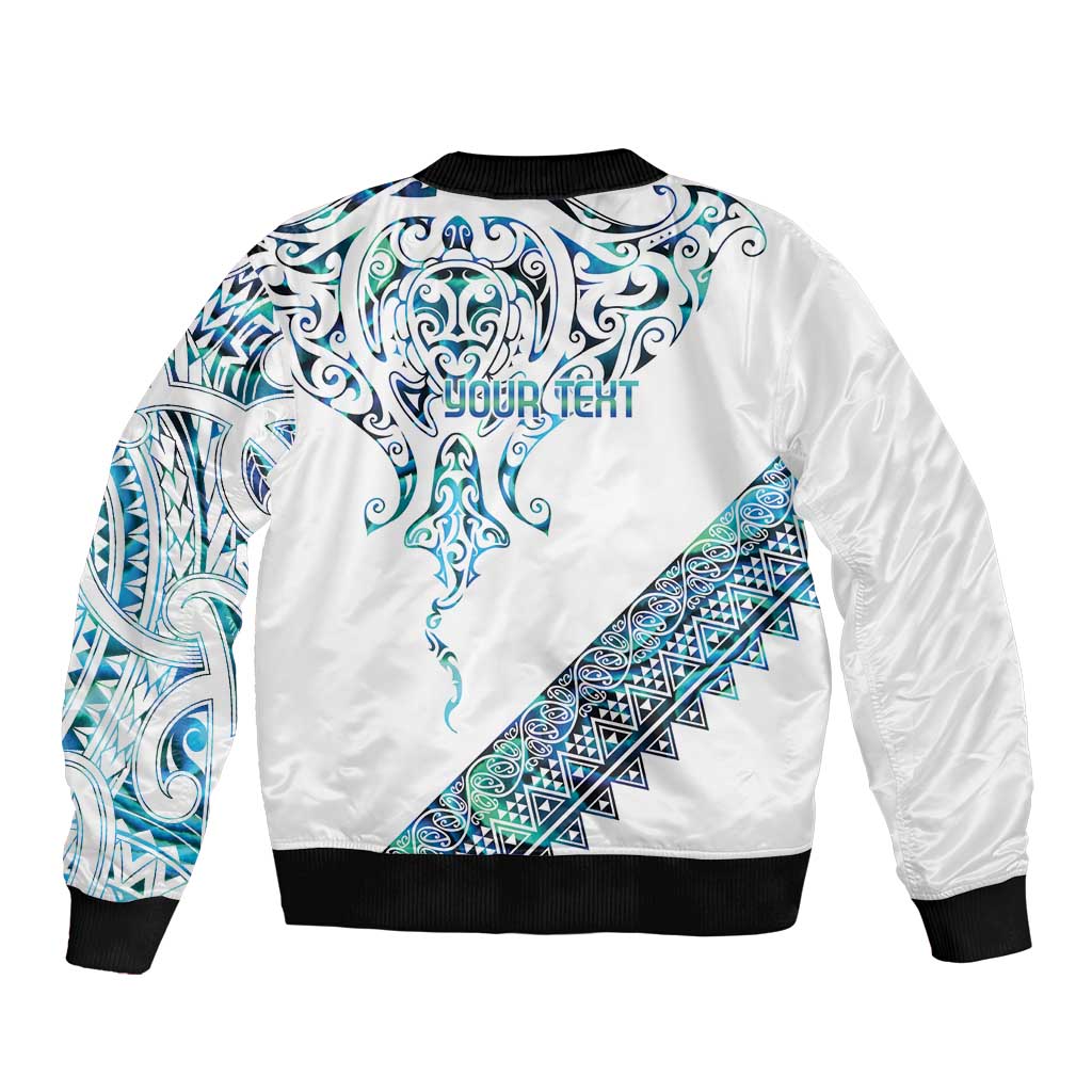 Kahui Whetu Paua shell Kowhaiwhai Taniko Personalised Bomber Jacket Manta Ray Shark-Turtle Maori Tribal Style LT9 - Polynesian Pride
