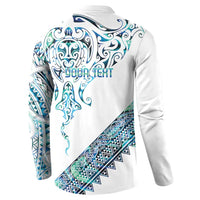 Kahui Whetu Paua shell Kowhaiwhai Taniko Personalised Button Sweatshirt Manta Ray Shark-Turtle Maori Tribal Style