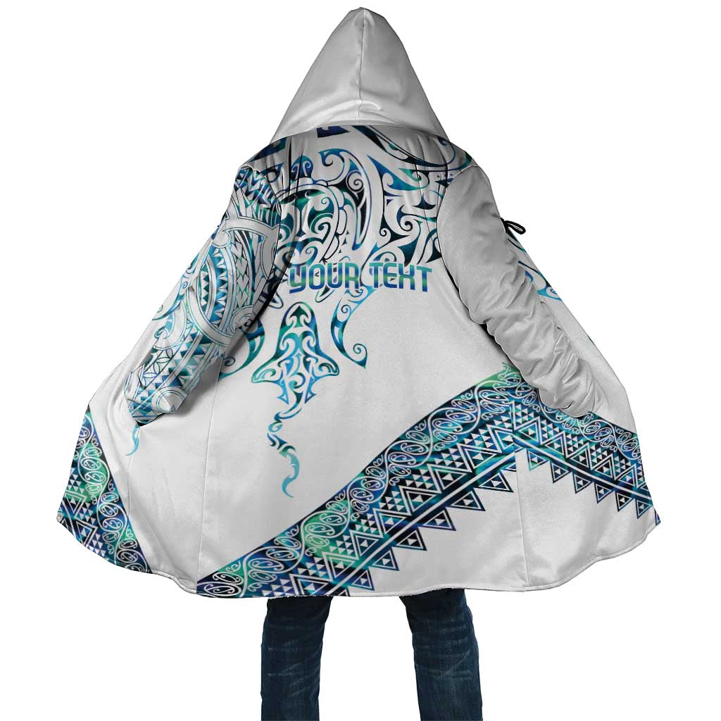 Kahui Whetu Paua shell Kowhaiwhai Taniko Personalised Cloak Manta Ray Shark-Turtle Maori Tribal Style LT9 Unisex Blue - Polynesian Pride