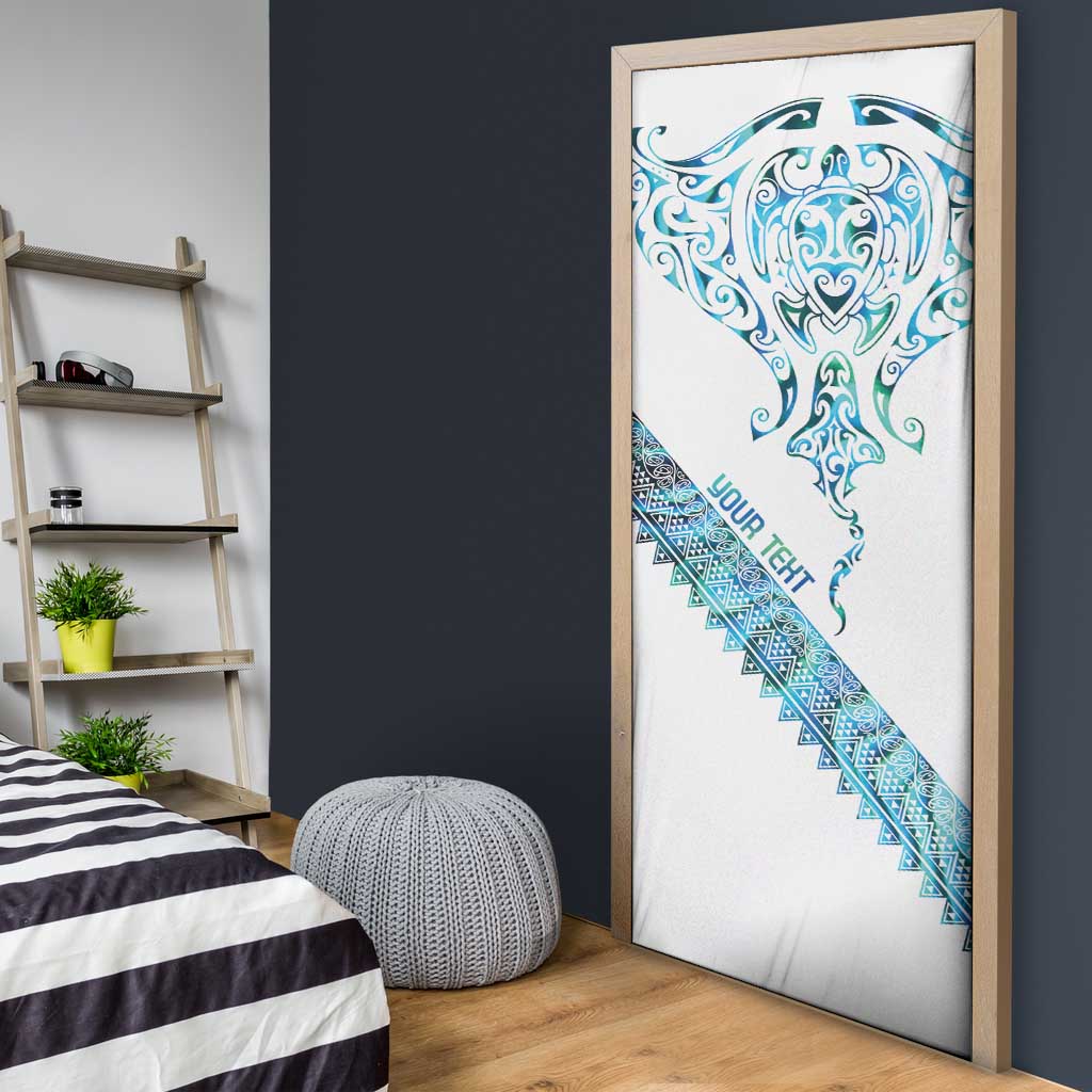 Kahui Whetu Paua shell Kowhaiwhai Taniko Personalised Door Cover Manta Ray Shark-Turtle Maori Tribal Style