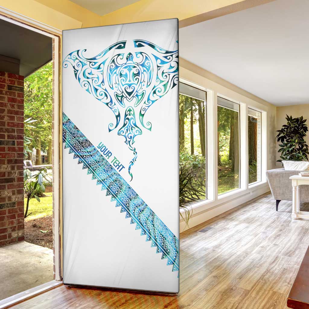 Kahui Whetu Paua shell Kowhaiwhai Taniko Personalised Door Cover Manta Ray Shark-Turtle Maori Tribal Style