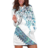 Kahui Whetu Paua shell Kowhaiwhai Taniko Personalised Hoodie Dress Manta Ray Shark-Turtle Maori Tribal Style