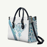 Kahui Whetu Paua shell Kowhaiwhai Taniko Personalised Leather Bag Manta Ray Shark-Turtle Maori Tribal Style