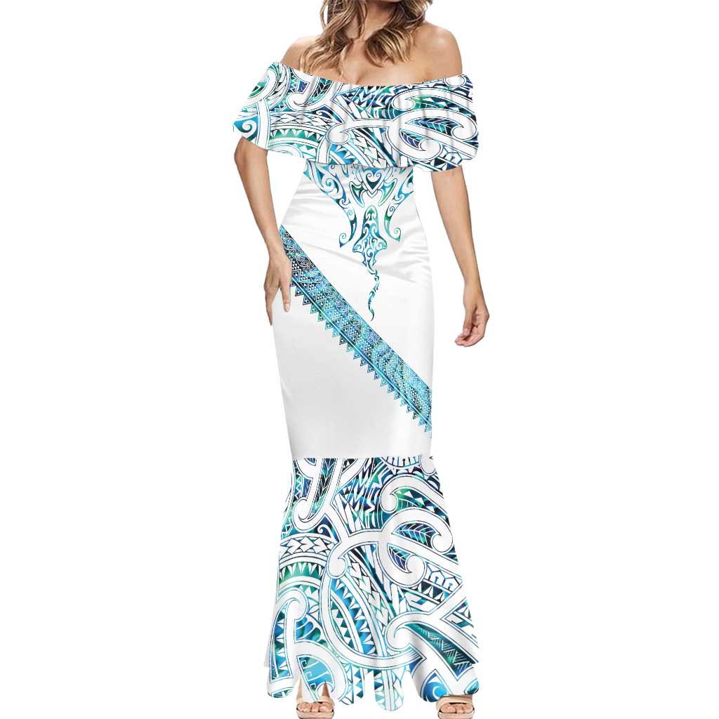 Kahui Whetu Paua shell Kowhaiwhai Taniko Personalised Mermaid Dress Manta Ray Shark-Turtle Maori Tribal Style