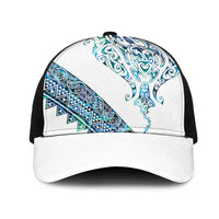 Kahui Whetu Paua shell Kowhaiwhai Taniko Mesh Trucker Cap Manta Ray Shark-Turtle Maori Tribal Style LT9 One Size Black Blue - Polynesian Pride