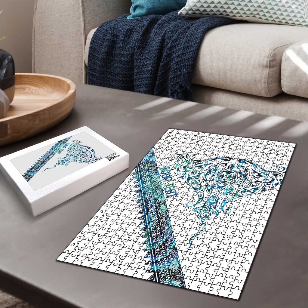Kahui Whetu Paua shell Kowhaiwhai Taniko Personalised Puzzle Manta Ray Shark-Turtle Maori Tribal Style