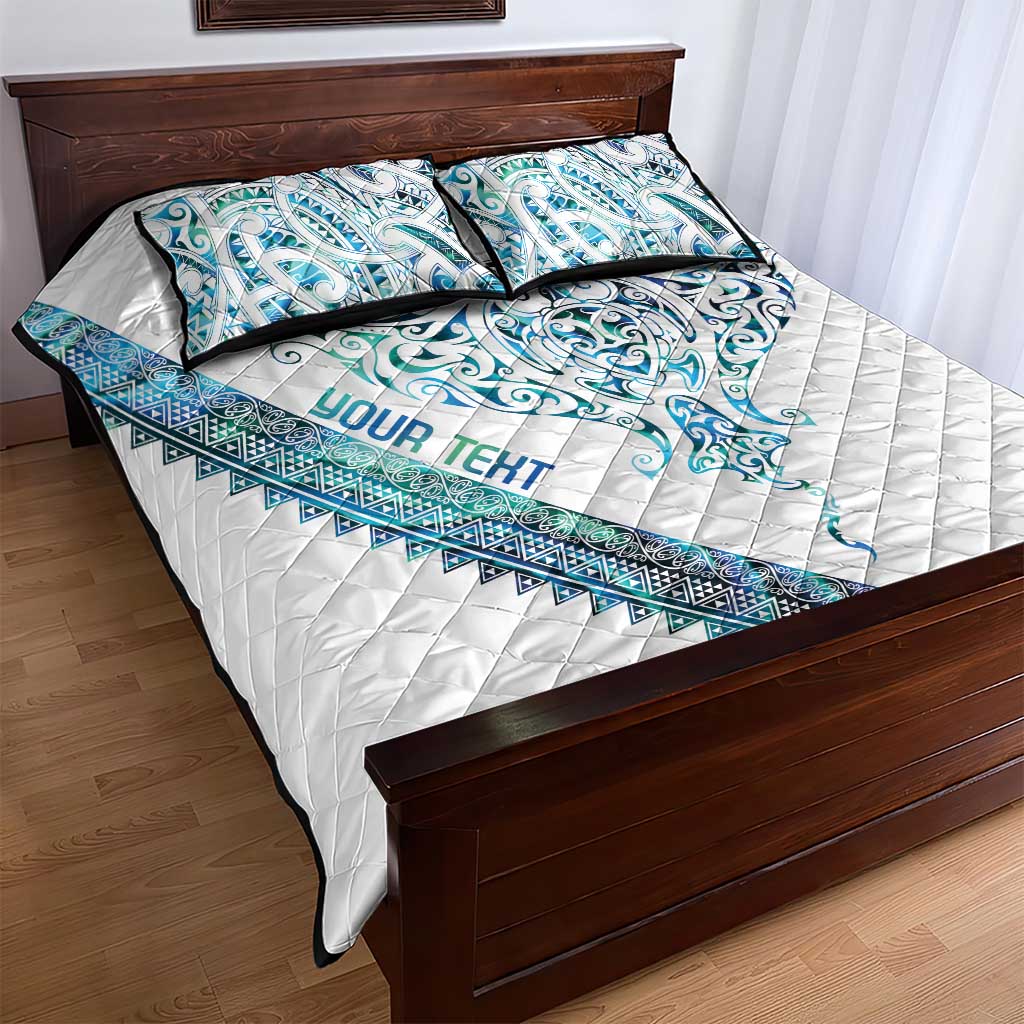 Kahui Whetu Paua shell Kowhaiwhai Taniko Personalised Quilt Bed Set Manta Ray Shark-Turtle Maori Tribal Style LT9 - Polynesian Pride