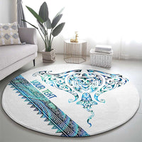 Kahui Whetu Paua shell Kowhaiwhai Taniko Personalised Round Carpet Manta Ray Shark-Turtle Maori Tribal Style