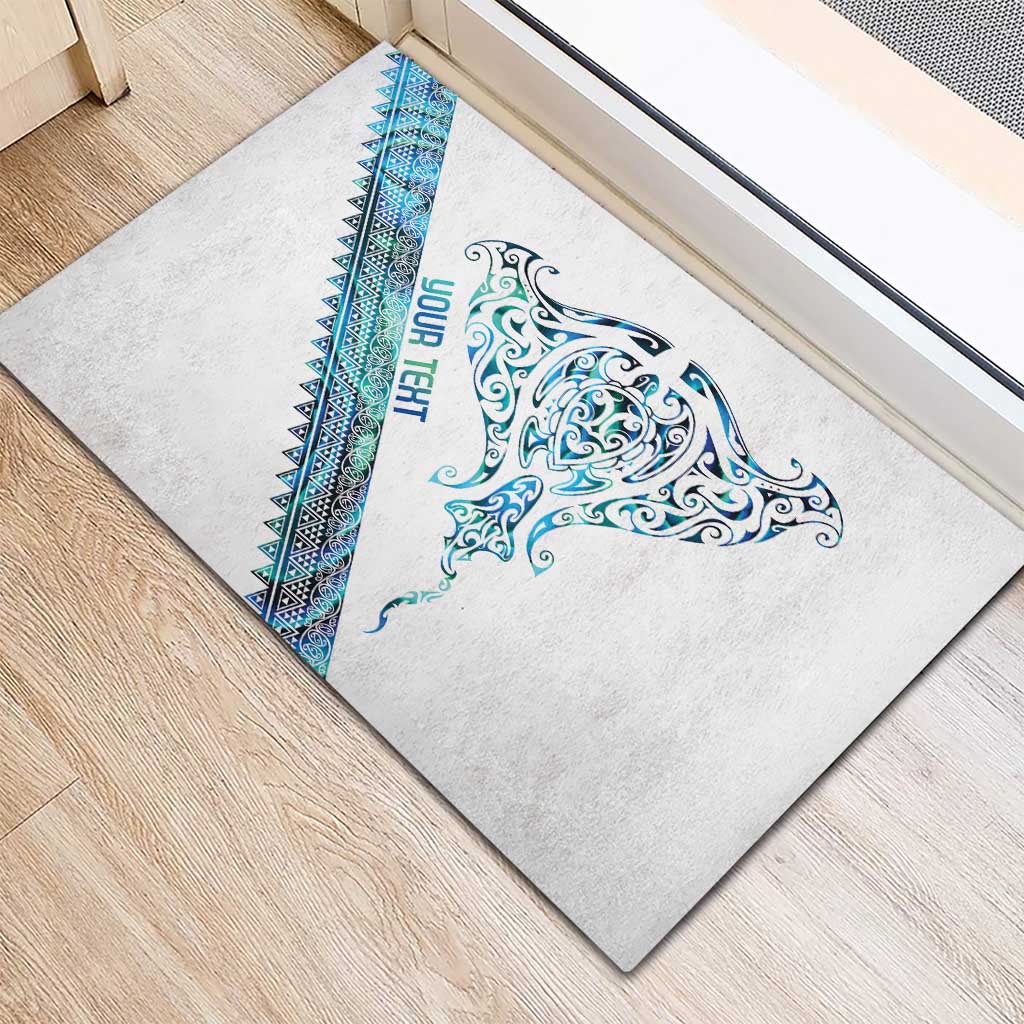 Kahui Whetu Paua shell Kowhaiwhai Taniko Personalised Rubber Doormat Manta Ray Shark-Turtle Maori Tribal Style LT9 - Polynesian Pride