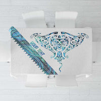 Kahui Whetu Paua shell Kowhaiwhai Taniko Personalised Tablecloth Manta Ray Shark-Turtle Maori Tribal Style LT9 Blue - Polynesian Pride