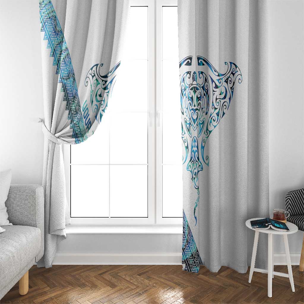 Kahui Whetu Paua shell Kowhaiwhai Taniko Personalised Window Curtain Manta Ray Shark-Turtle Maori Tribal Style LT9 - Polynesian Pride