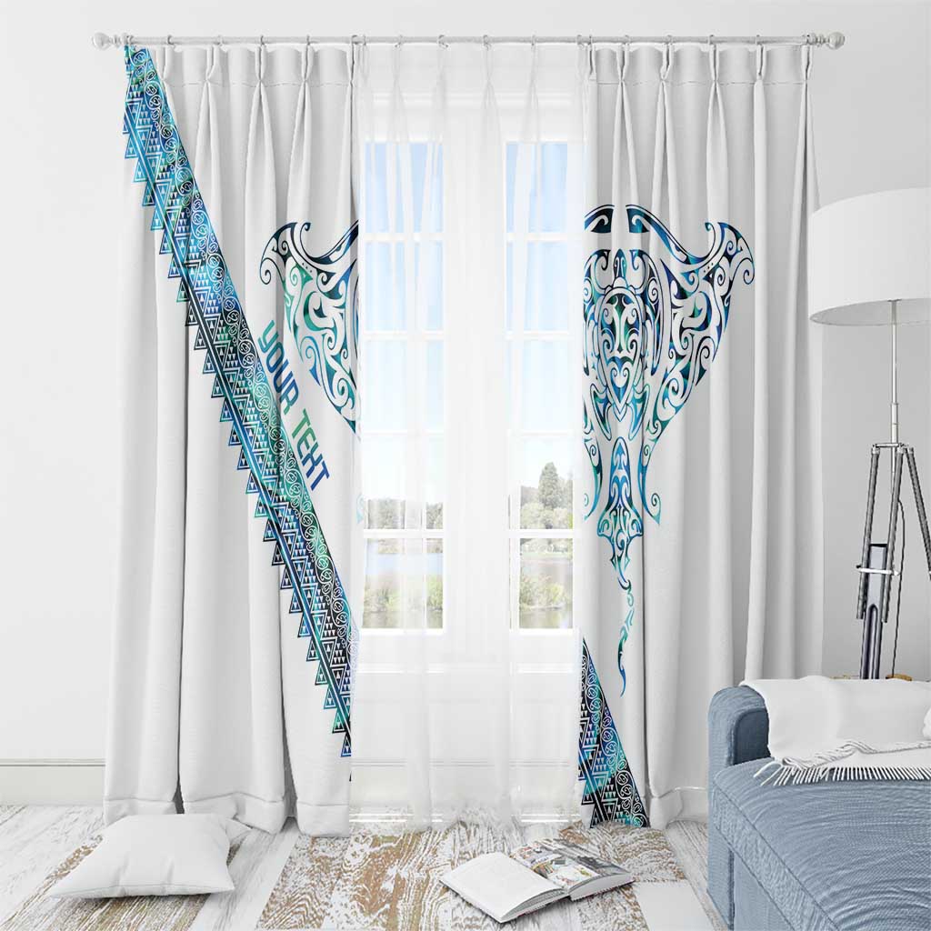 Kahui Whetu Paua shell Kowhaiwhai Taniko Personalised Window Curtain Manta Ray Shark-Turtle Maori Tribal Style LT9 - Polynesian Pride