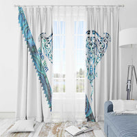 Kahui Whetu Paua shell Kowhaiwhai Taniko Personalised Window Curtain Manta Ray Shark-Turtle Maori Tribal Style LT9 - Polynesian Pride