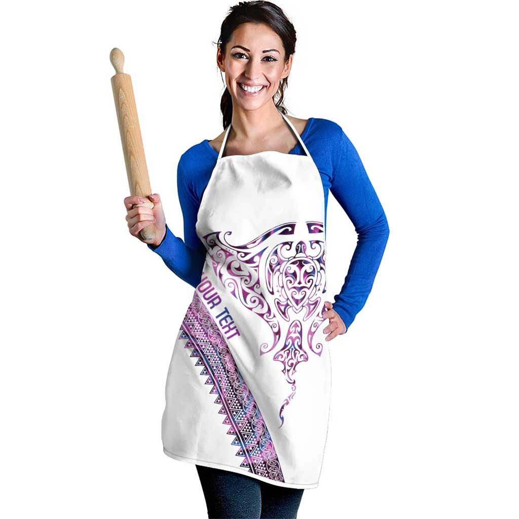 Mawhero Paua shell Kowhaiwhai Taniko Personalised Apron Manta Ray Shark-Turtle Maori Tribal Style LT9 - Polynesian Pride