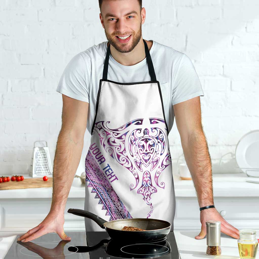Mawhero Paua shell Kowhaiwhai Taniko Personalised Apron Manta Ray Shark-Turtle Maori Tribal Style LT9 - Polynesian Pride