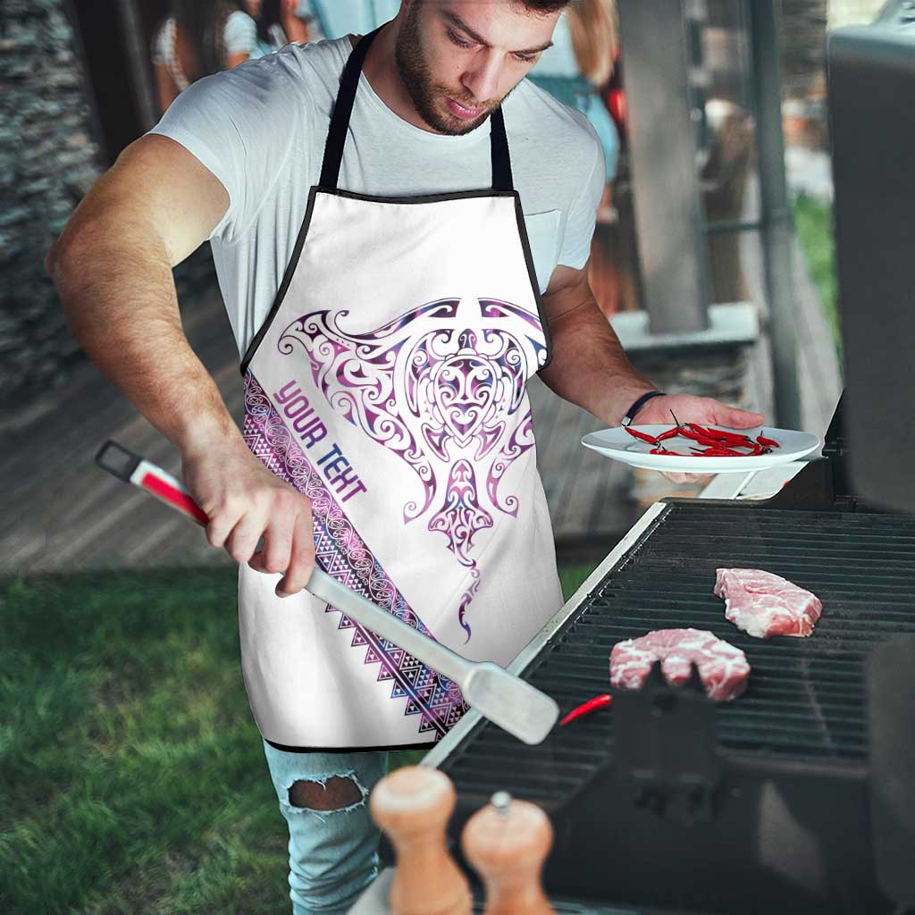 Mawhero Paua shell Kowhaiwhai Taniko Personalised Apron Manta Ray Shark-Turtle Maori Tribal Style LT9 - Polynesian Pride