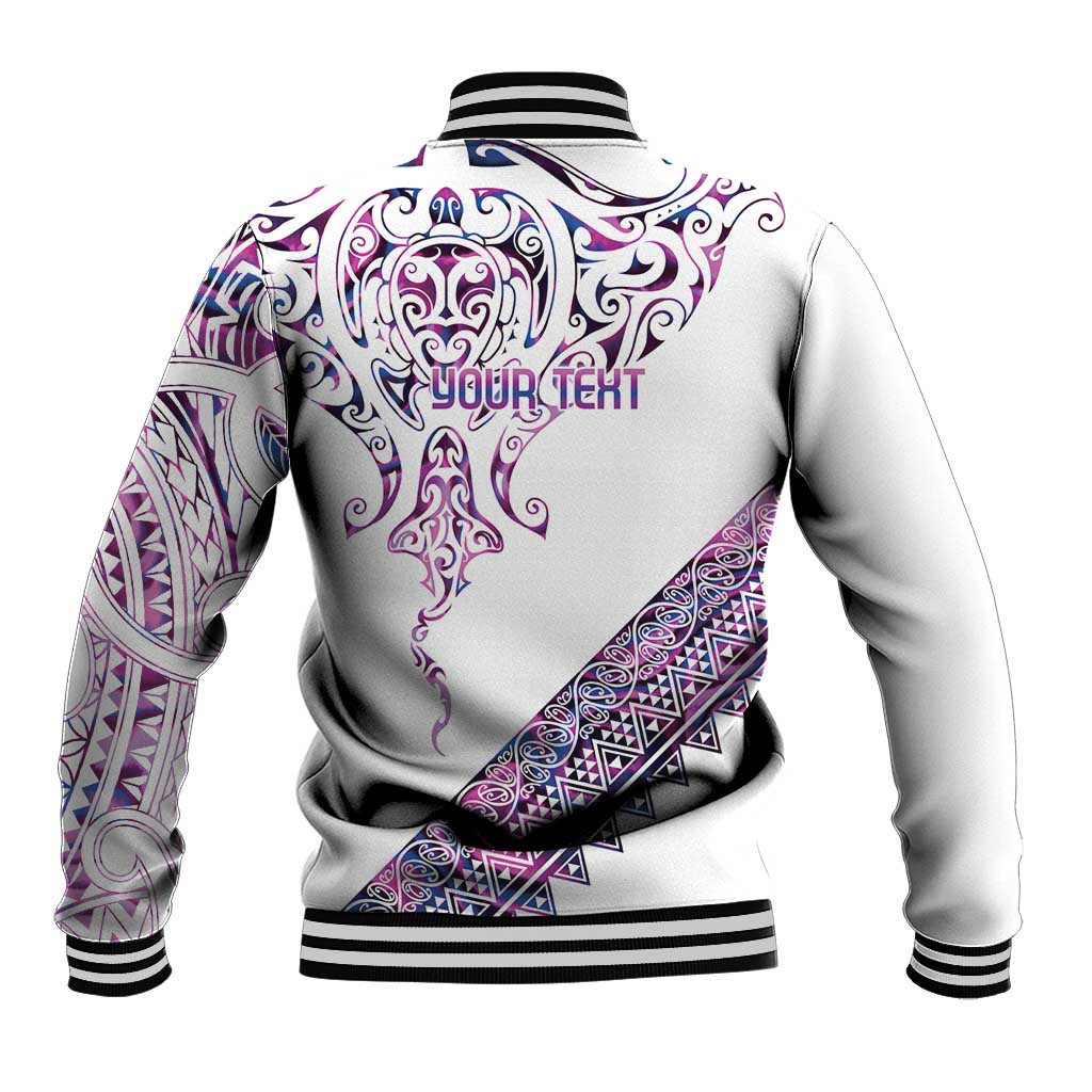 Mawhero Paua shell Kowhaiwhai Taniko Personalised Baseball Jacket Manta Ray Shark-Turtle Maori Tribal Style LT9 - Polynesian Pride