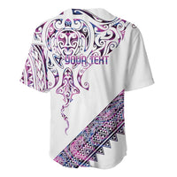 Mawhero Paua shell Kowhaiwhai Taniko Personalised Baseball Jersey Manta Ray Shark-Turtle Maori Tribal Style LT9 - Polynesian Pride