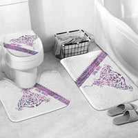Mawhero Paua shell Kowhaiwhai Taniko Personalised Bathroom Set Manta Ray Shark-Turtle Maori Tribal Style LT9 Mat Set Only (3 pcs) One Size Pink - Polynesian Pride