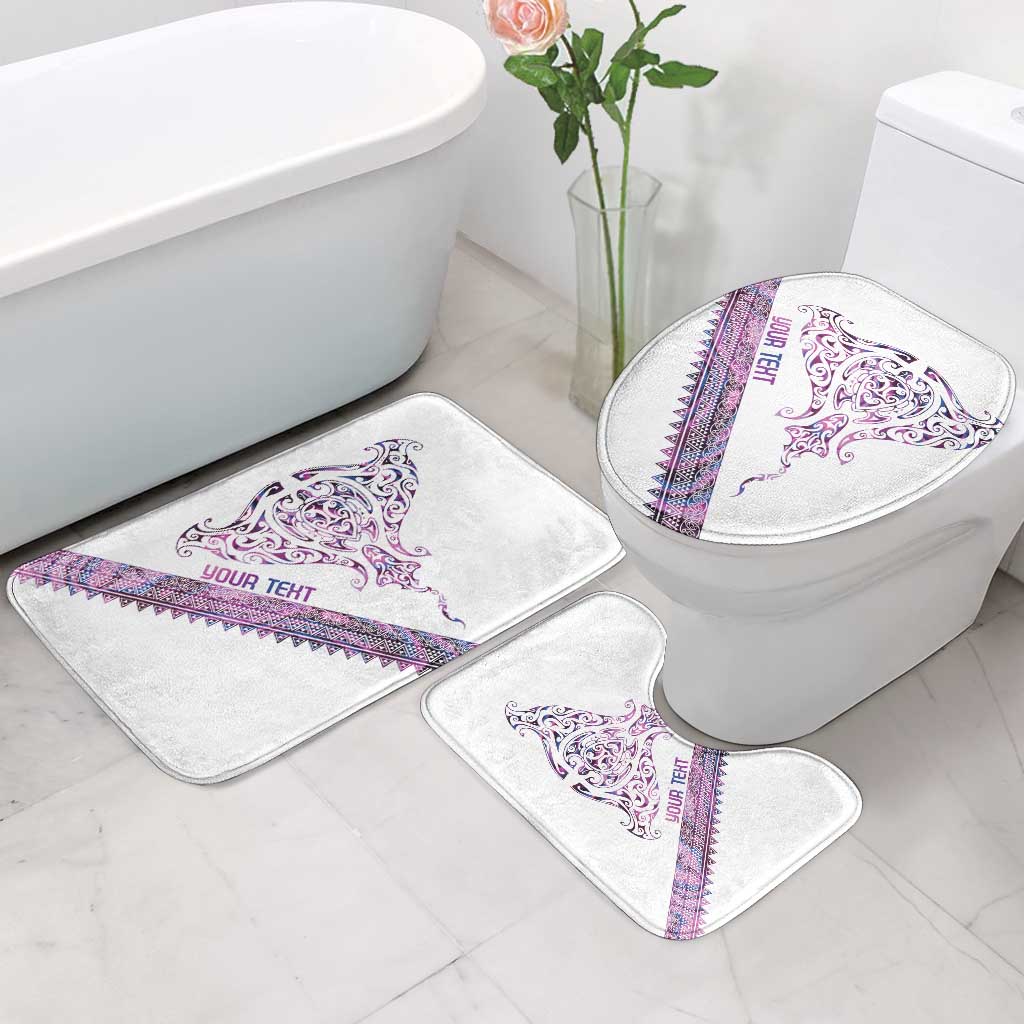 Mawhero Paua shell Kowhaiwhai Taniko Personalised Bathroom Set Manta Ray Shark-Turtle Maori Tribal Style LT9 - Polynesian Pride