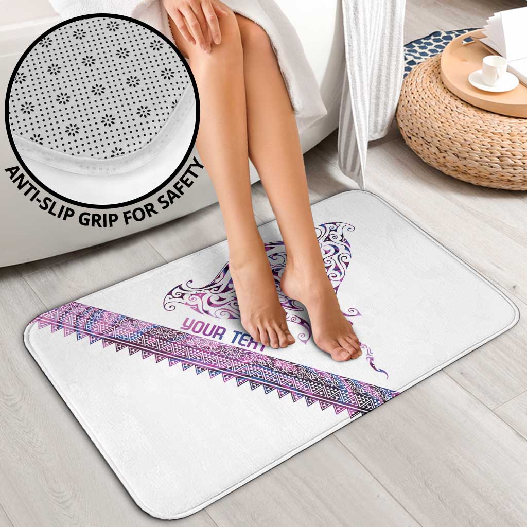 Mawhero Paua shell Kowhaiwhai Taniko Personalised Bathroom Set Manta Ray Shark-Turtle Maori Tribal Style LT9 - Polynesian Pride