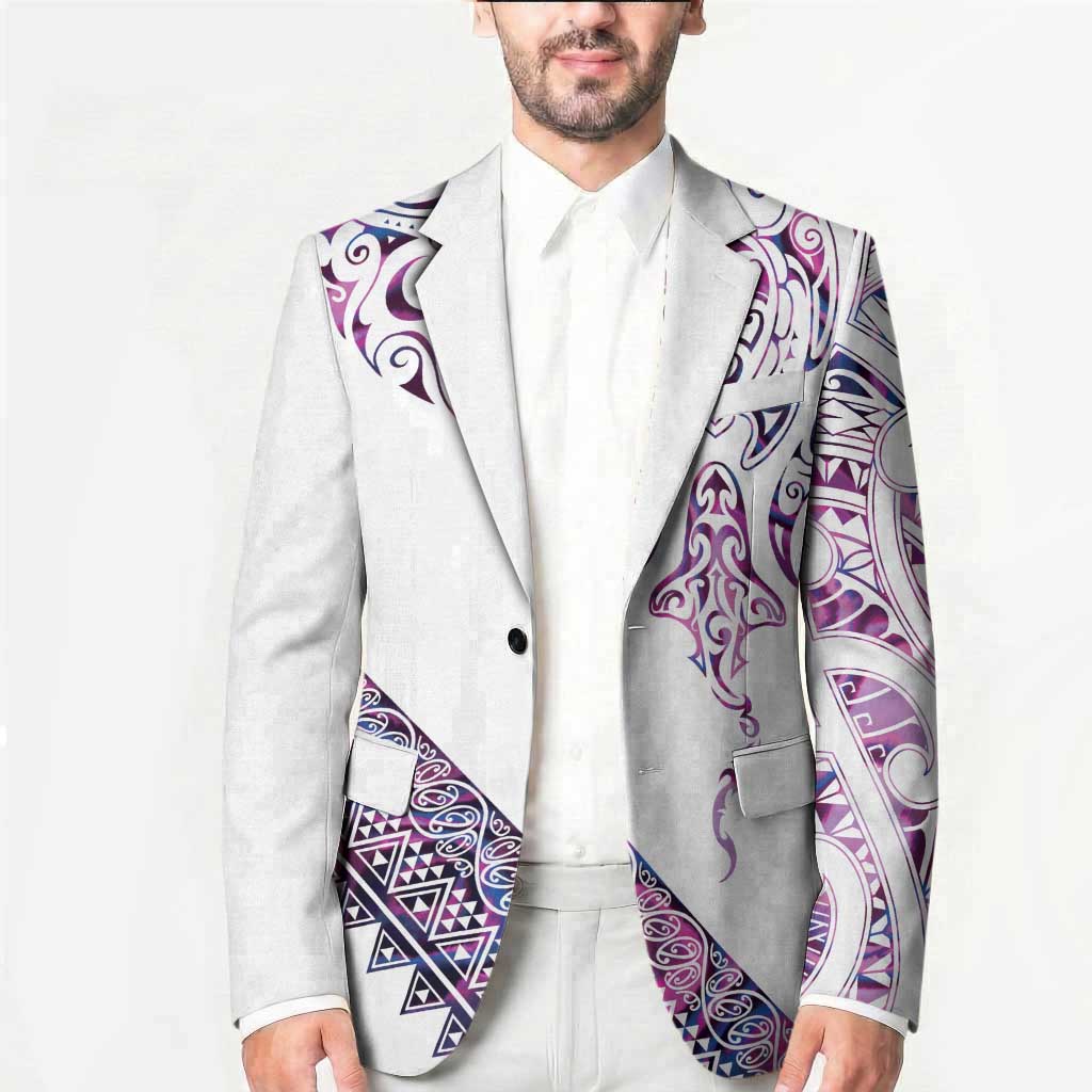 Mawhero Paua shell Kowhaiwhai Taniko Personalised Blazer Manta Ray Shark-Turtle Maori Tribal Style