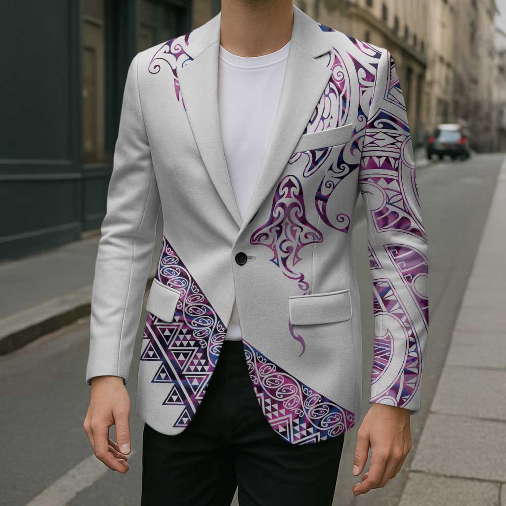 Mawhero Paua shell Kowhaiwhai Taniko Personalised Blazer Manta Ray Shark-Turtle Maori Tribal Style