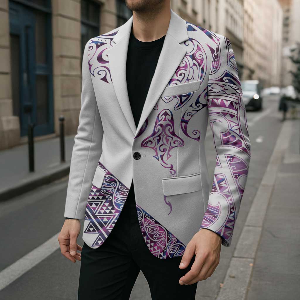 Mawhero Paua shell Kowhaiwhai Taniko Personalised Blazer Manta Ray Shark-Turtle Maori Tribal Style