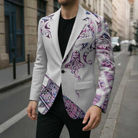 Mawhero Paua shell Kowhaiwhai Taniko Personalised Blazer Manta Ray Shark-Turtle Maori Tribal Style