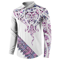 Mawhero Paua shell Kowhaiwhai Taniko Personalised Button Sweatshirt Manta Ray Shark-Turtle Maori Tribal Style LT9 - Polynesian Pride