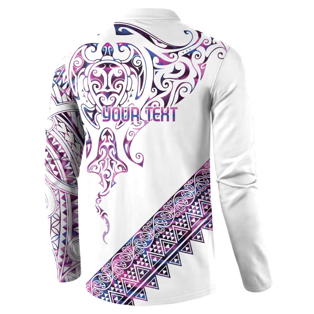 Mawhero Paua shell Kowhaiwhai Taniko Personalised Button Sweatshirt Manta Ray Shark-Turtle Maori Tribal Style LT9 - Polynesian Pride