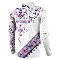 Mawhero Paua shell Kowhaiwhai Taniko Personalised Button Sweatshirt Manta Ray Shark-Turtle Maori Tribal Style LT9 - Polynesian Pride