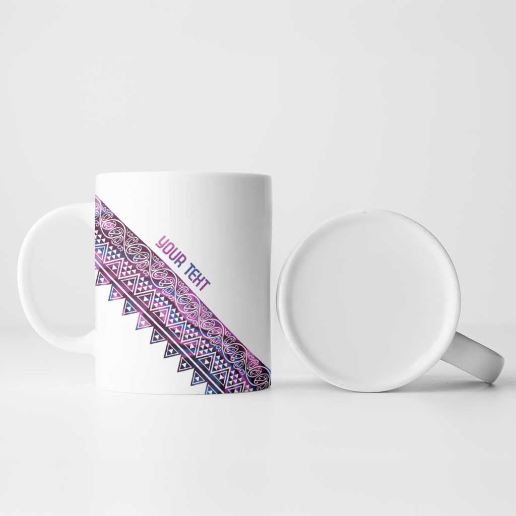 Mawhero Paua shell Kowhaiwhai Taniko Personalised Ceramic Mug Manta Ray Shark-Turtle Maori Tribal Style LT9 - Polynesian Pride