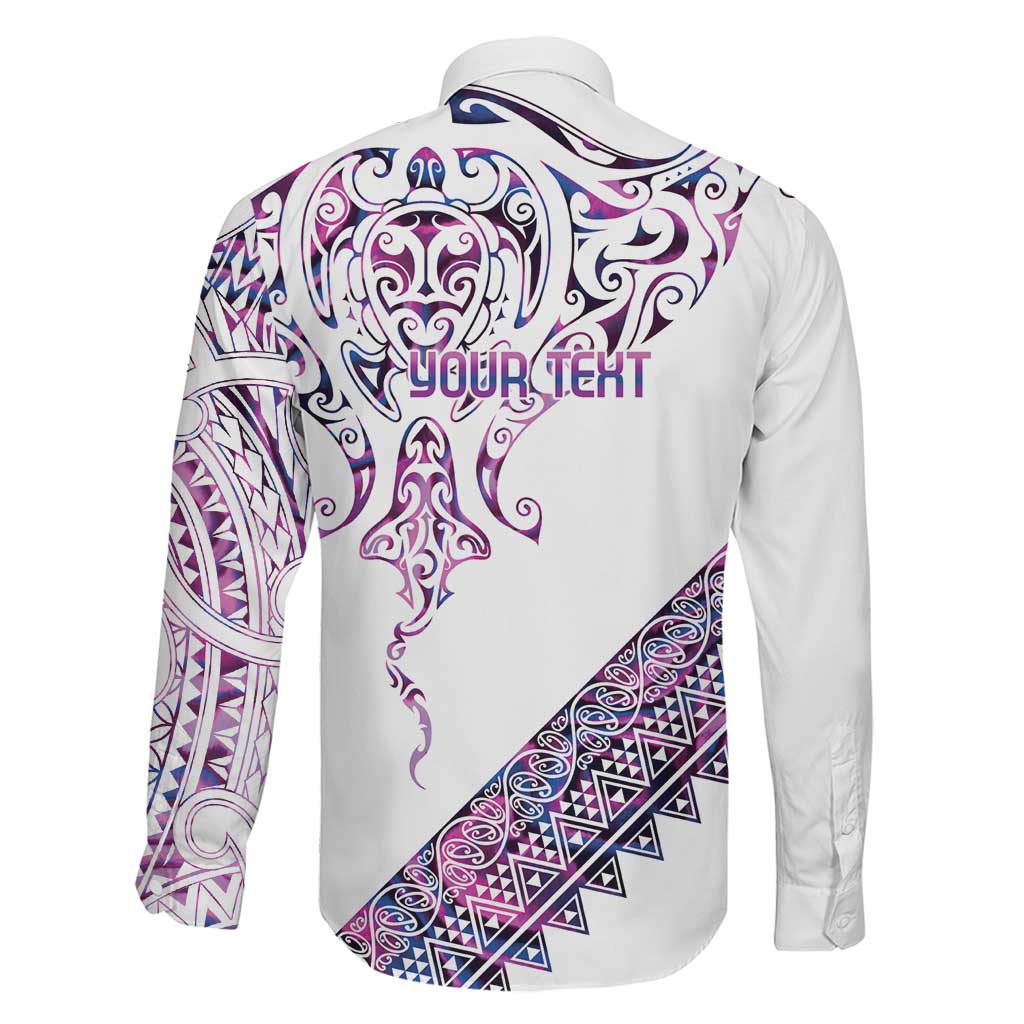 Mawhero Paua shell Kowhaiwhai Taniko Personalised Family Matching Puletasi and Hawaiian Shirt Manta Ray Shark-Turtle Maori Tribal Style