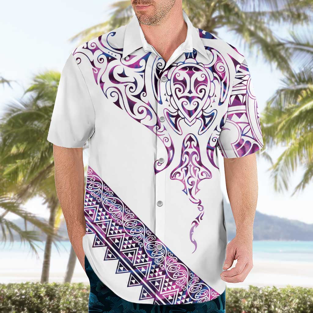 Mawhero Paua shell Kowhaiwhai Taniko Personalised Hawaiian Shirt Manta Ray Shark-Turtle Maori Tribal Style