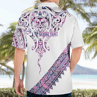 Mawhero Paua shell Kowhaiwhai Taniko Personalised Hawaiian Shirt Manta Ray Shark-Turtle Maori Tribal Style