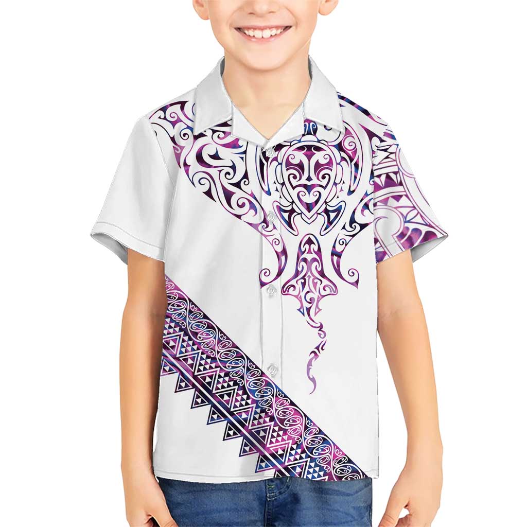 Mawhero Paua shell Kowhaiwhai Taniko Personalised Hawaiian Shirt Manta Ray Shark-Turtle Maori Tribal Style