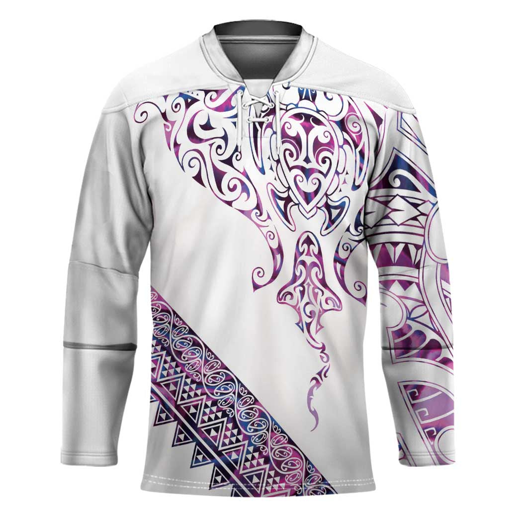 Mawhero Paua shell Kowhaiwhai Taniko Personalised Hockey Jersey Manta Ray Shark-Turtle Maori Tribal Style LT9 Unisex Pink - Polynesian Pride