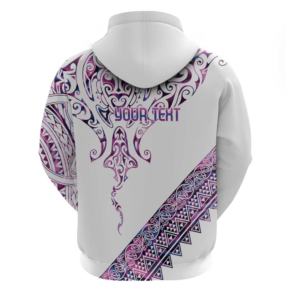 Mawhero Paua shell Kowhaiwhai Taniko Personalised Hoodie Manta Ray Shark-Turtle Maori Tribal Style LT9 - Polynesian Pride