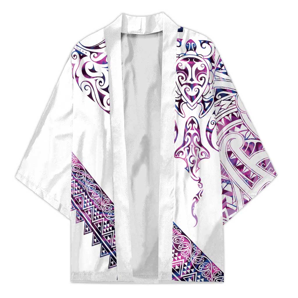 Mawhero Paua shell Kowhaiwhai Taniko Personalised Kimono Manta Ray Shark-Turtle Maori Tribal Style LT9 Unisex Pink - Polynesian Pride