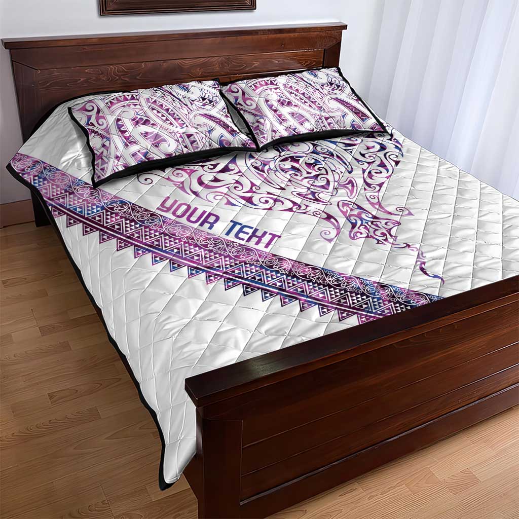 Mawhero Paua shell Kowhaiwhai Taniko Personalised Quilt Bed Set Manta Ray Shark-Turtle Maori Tribal Style LT9 - Polynesian Pride