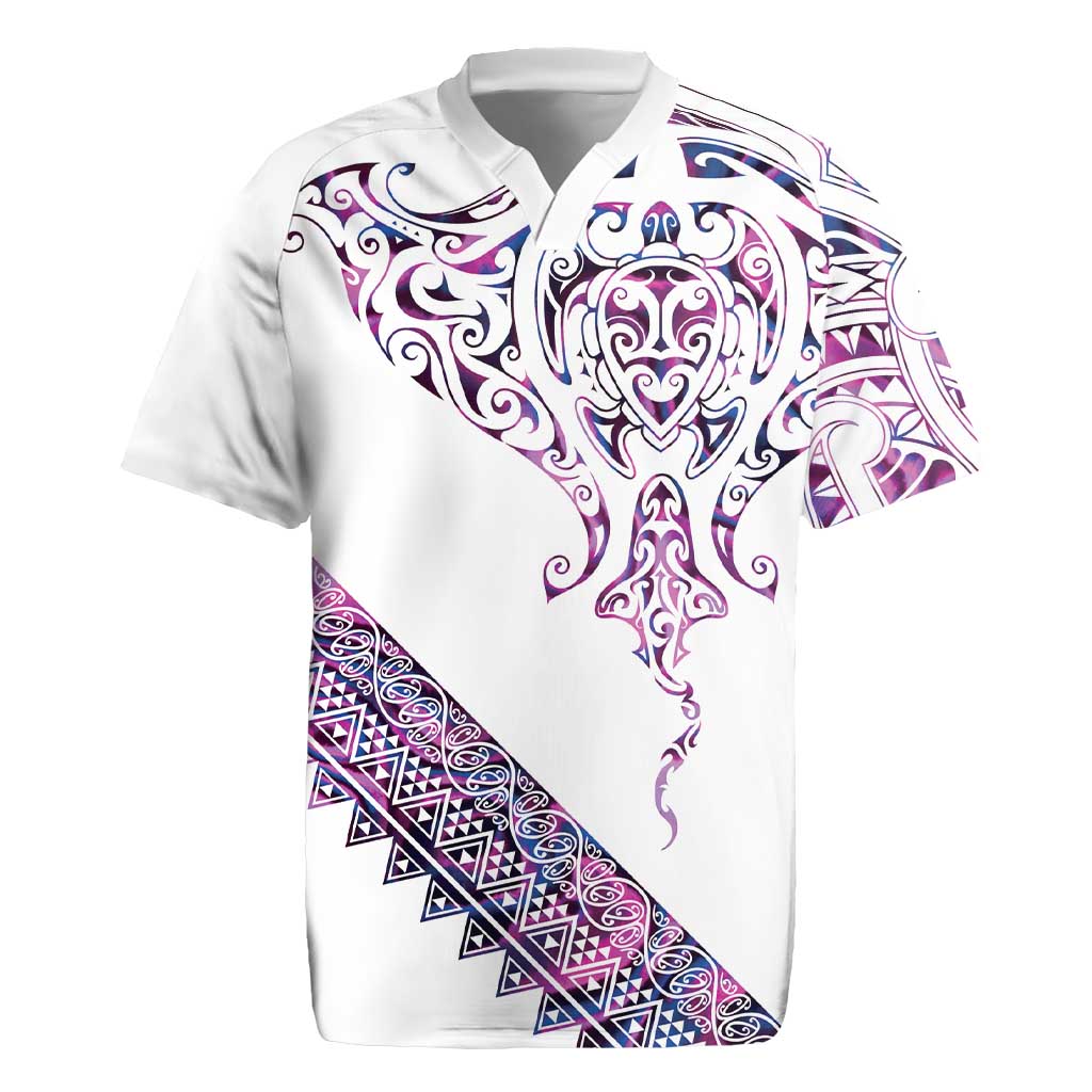 Mawhero Paua shell Kowhaiwhai Taniko Personalised Rugby Jersey Manta Ray Shark-Turtle Maori Tribal Style LT9 Pink - Polynesian Pride