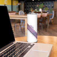 Mawhero Paua shell Kowhaiwhai Taniko Personalised Skinny Tumbler Manta Ray Shark-Turtle Maori Tribal Style
